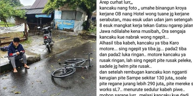 Viral A Hotel OB Accidentally Hits a Bicycle, Asked to Pay Compensation of IDR 130 Million