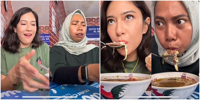 Viral! This Woman Imitates Dian Sastro's Style Eating Soto, Her Expression is Very Similar