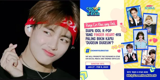 [VOTE HERE] Foto Finger Heart dari V BTS yang Bentuknya Sekilas Seperti Namanya, Bikin 'Purple' Him Banget