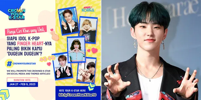 [VOTE HERE] Horanghae! Potret Hoshi SEVENTEEN dengan Pose Finger Heart yang Bikin Kamu 'Dugeun Dugeun', Gemes Banget!