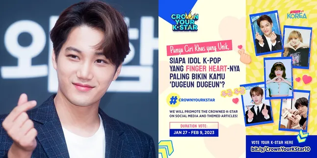 [VOTE HERE] Seksi di Atas Panggung, Ini Foto Cute Kai EXO Saat Beri Finger Heart Hingga Heart Cheek