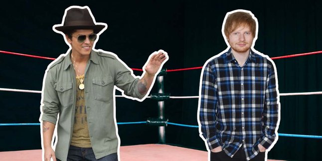 Wow, Bruno Mars - Ed Sheeran Malah 'Bergulat' di MTV VMA 2015!