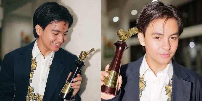 7 Photos of Angga Yunanda Receiving the 'Best Male Lead Actor' Award at ...