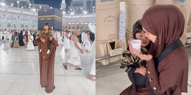 Ibu Luar Biasa, Momen Ria Ricis Gendong Moana di Pundak saat Umrah