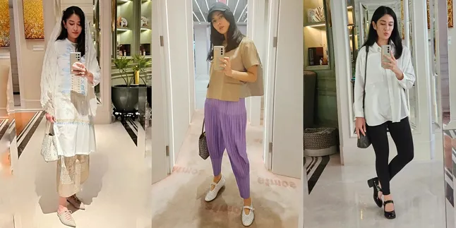 Pakai HP Android, 8 Potret Mirror Selfie Dian Sastrowardoyo yang Menawan Dalam Berbagai Outfit