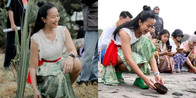 Potret Yura Yunita Tanam Pandan & Lepas Penyu di Jogja, Bermanfaat Jaga Alam Bareng Fans