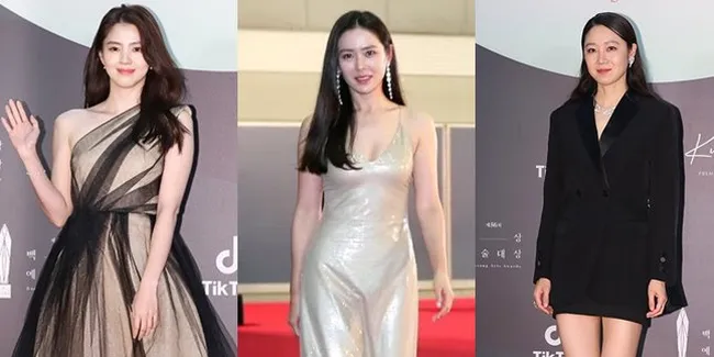 14 Foto Best Dress di Red Carpet Baeksang Awards, Pesonanya Bak Seorang Dewi: Han So Hee - Son Ye Jin