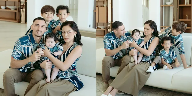 6 Potret Foto Keluarga Jessica Iskandar dan Vincent Verhaag, Kompak Pakai Outfit Batik Senada