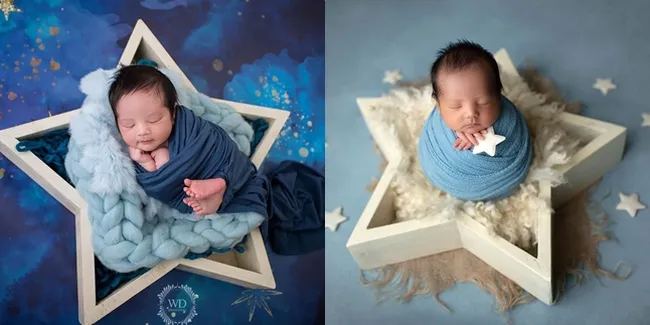 7 Adu Gaya Foto Newborn Anak Vanessa Angel dan Cut Meyriska yang Sama-Sama Ganteng Menggemaskan