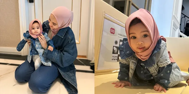7 Potret Gemasnya Baby Humaira Anak Zaskia Sungkar Kenakan Hijab, Outfit Senada dengan Sang Ibu