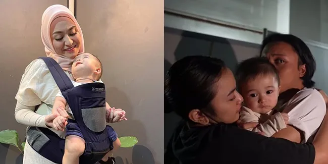 7 Potret Rizky Febian Saat Bertemu Adzam Anak Sule dan Nathalie Holscher di Belakang Panggung, Terus Peluk Erat - Menangis Haru