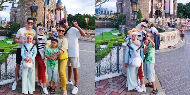 8 Potret Keseruan Syahrini Bareng Ponakan saat Main di Disney Sea Tokyo