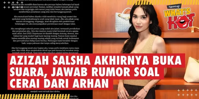 Azizah Salsha Akhirnya Buka Suara Soal Cerai Dari Arhan, Jawab Rumor Dan Spekulasi Yang Beredar