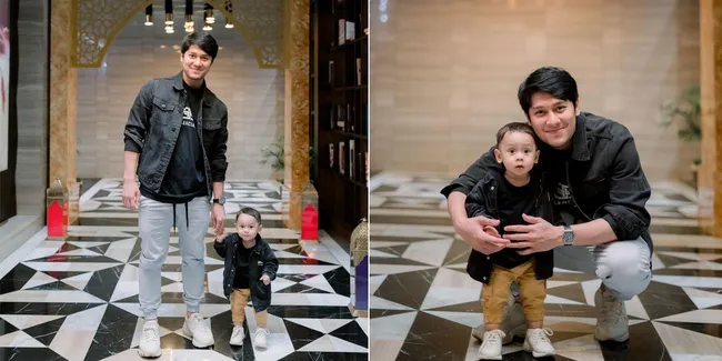 Deretan Foto Rizky Billar Pose OOTD Bareng Baby L, Papa Sama Anak Kompak Ganteng dan Stylish!
