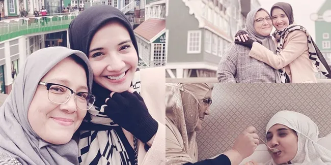 7 Potret Kedekatan Fenny Bauty dan Zaskia Sungkar, Dukung Ikhtiar Anak Dapatkan Momongan - Suapi Makanan