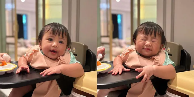 Ekspresi Gemas! Potret Lily Saat Makan Ini Mirip Emoticon Hidup
