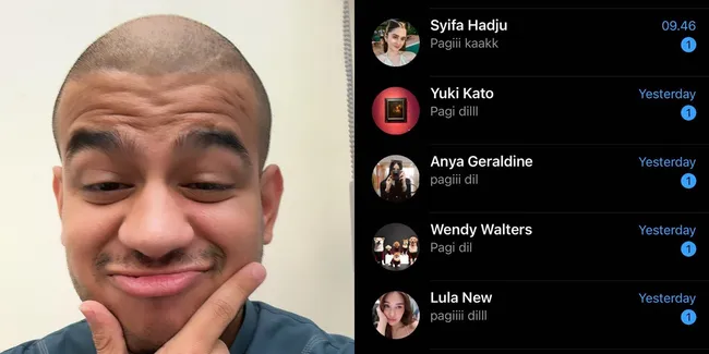 Fadil Jaidi Bagikan Chat Ucapan Selamat Pagi dari Syifa Hadju - Yuki Kato, Disebut Punya Pesona Cowok Botak