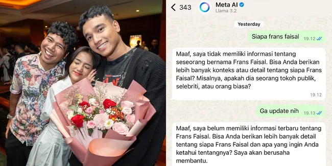 Frans Faisal Kakak Fuji Tanyakan tentang Dirinya di Meta AI, Jawabannya Bikin Netizen Ngakak