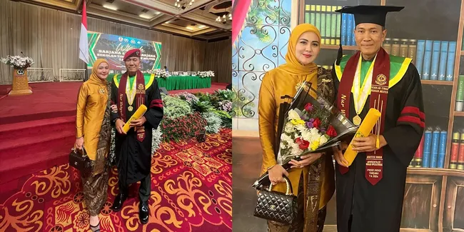 Gaya Juliana Moechtar Tampil Anggun Dampingi Suami Wisuda S2, Ungkap Rasa Bangga Berhasil Raih Gelar Magister Hukum