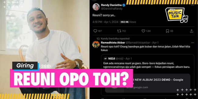 Giring Tertarik Reuni Bareng Nidji, Randy Danistha: Sorry Ye...