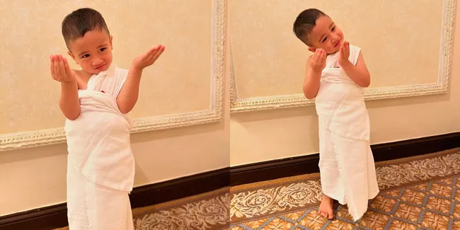 Ikut Umrah, 7 Potret Rayyanza Anak Raffi Ahmad Kenakan Baju Ihram - Paling Bersemangat Salat Depan Ka'bah