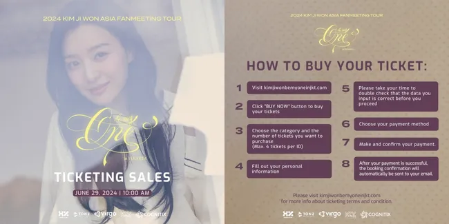 Informasi Cara Pembelian Tiket KIM JIWON 1st FAN MEETING TOUR [BE MY ONE] IN JAKARTA