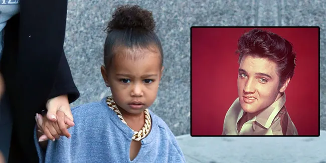 Lucu Dua Kali Lipat! Nyengir, North West Jadi Mirip Elvis Presley