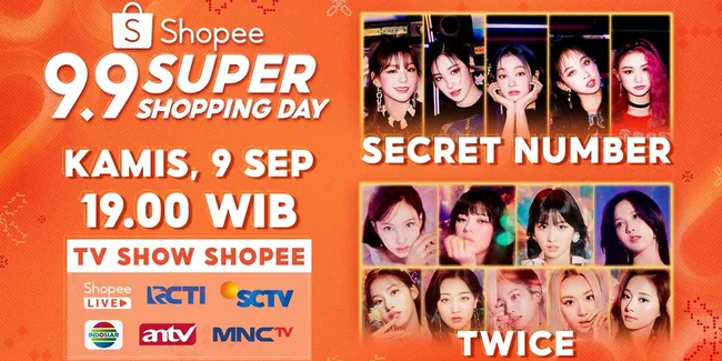 Malam Ini! SECRET NUMBER dan TWICE Siap Gebrak Panggung Shopee 9.9 Super Shopping Day TV Show