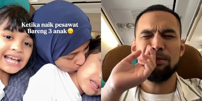 Naik Pesawat Bersama Buah Hati, Momen 3 Anak Shireen Sungkar dan Teuku Wisnu yang Suka Usil