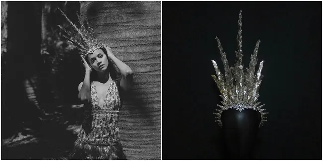 Pemotretan Majalah, Zoe Saldana Eksotik Kenakan Mahkota Rinaldy