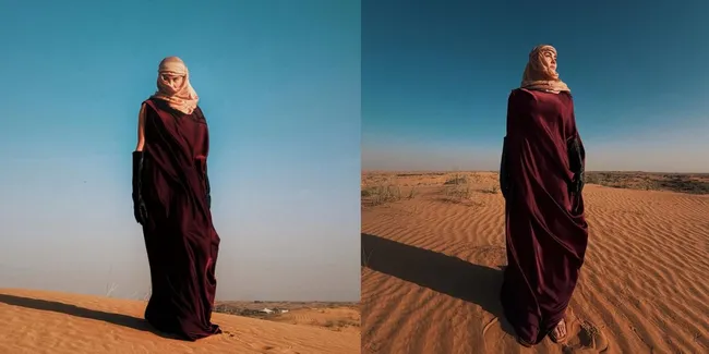 Pesona Eksotis Agnez Mo di Gurun Dubai, Tampil Elegan dengan Sentuhan Timur Tengah