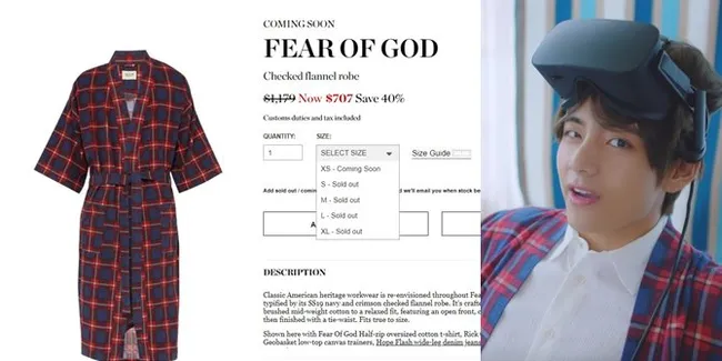 Populer Kebangetan, 5 Fashion Ini Nggak Sengaja Sold Out Gara-Gara V BTS