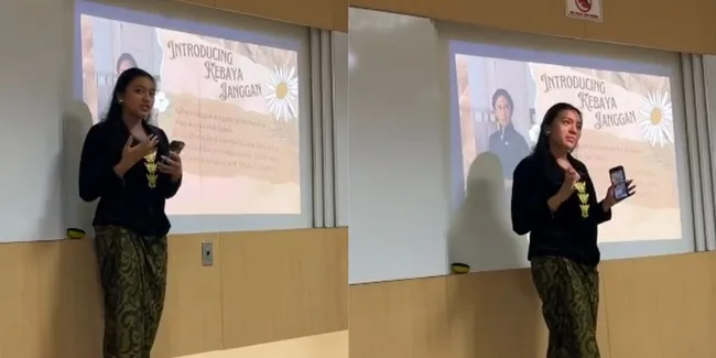 Potret Alleia Ananta Putri Ariel Noah Presentasi di Kelas Pakai Kebaya Janggan - Banjir Pujian dari Wargenet!
