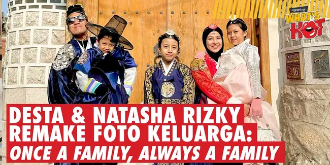 Potret Kebersamaan Desta & Natasha Rizky Remake Foto Keluarga di Korea