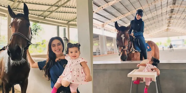 Momen Nabila Syakieb Menggendong Humaira Anak Zaskia Sungkar dan Berinteraksi dengan Kuda Cresscent