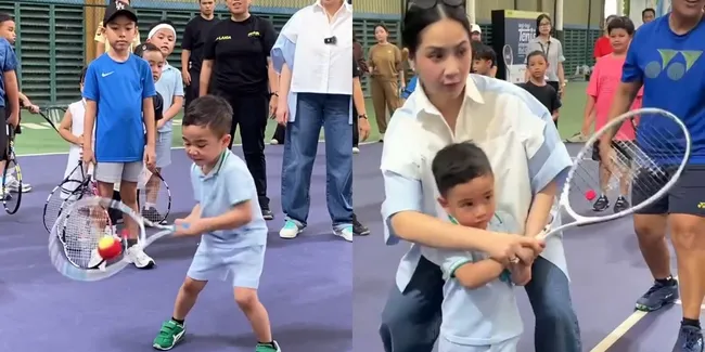 Potret Rayyanza Ikut Latihan Tenis Didampingi Nagita Slavina, Netizen: Produktif Banget