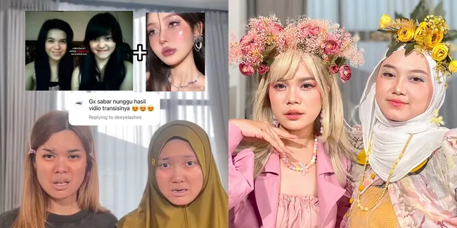 Potret Sinta dan Jojo Tirukan Tren Makeup Douyin, Disebut Bak Vampir Karena Awet Muda