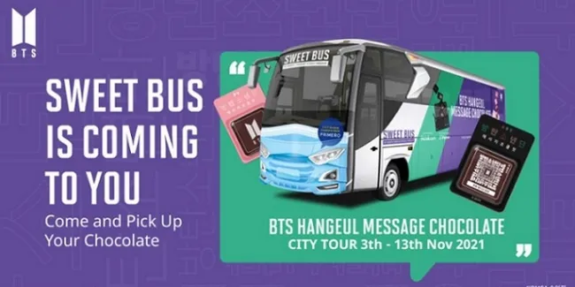 Ralali.com Sebarkan BTS Hangeul Message Chocolate ke 6 Kota Pulau Jawa Dengan Sweet Bus Tour