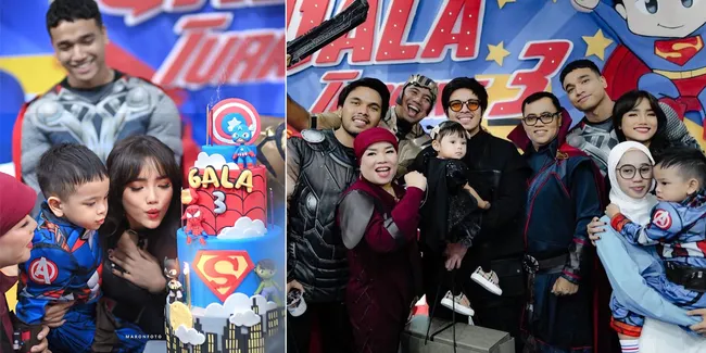 Rebecca Klopper Tak Hadir, Thariq Halilintar Datang Pakai Kostum Thor di Ulang Tahun Gala Sky