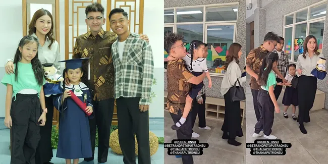 Sarwendah dan Ruben Onsu Terlihat Bersama di Kelulusan TK Anak, Foto Bareng Juga