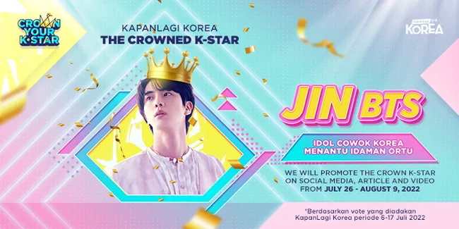 Selamat! Jin BTS Sebagai THE CROWNED K-STAR KapanLagi Korea 'Menantu Idaman Ortu'
