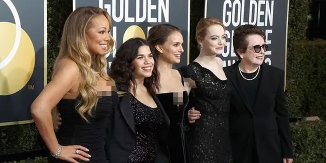 Seleb Hollywood Kompak Berbaju Hitam di Red Carpet Golden Globes 2018, Ada Apa?