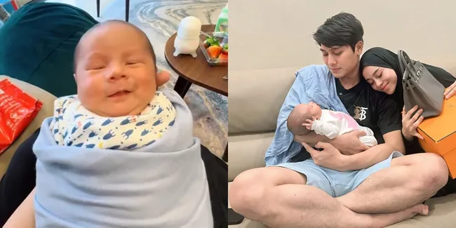 Umur Belum Ada Sebulan, Ini Sederet Potret Leshia Anak Lesti yang Sudah Bisa Salting