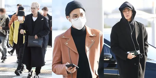 10 Foto EXO Sudah Berangkat ke Jakarta, Wajah Ditutup Masker dan Topi