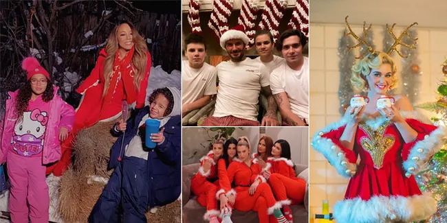 10 Foto Perayaan Natal Artis Hollywood, Kumpul Keluarga - Selfie Mesra Bareng Pasangan