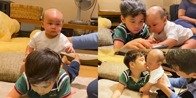 10 Momen Menggemaskan Rafathar Bersama Kiano, Cium Pipi dan Tangan - Main Kuda-Kudaan