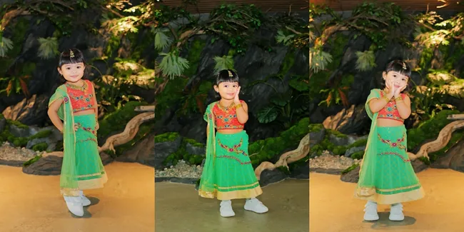 10 Potret Ameena Anak Aurel Hermansyah Bak Boneka Pakai Baju India, Disebut Mini Kajol - Makin Jago Pose di Depan Kamera