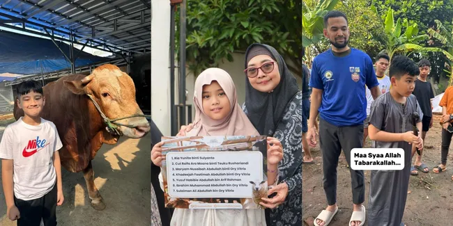 10 Potret Anak Artis Diperkenalkan Pada Makna Idul Adha Sejak Dini, Teuku Wisnu Sudah Ajari Adam Cara Potong Hewan Kurban