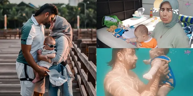 10 Potret Baby Air Anak Irish Bella Berenang Pertama Kali di Kolam Renang, Berakhir Menangis Saat Diajak Menyelam Ammar Zoni