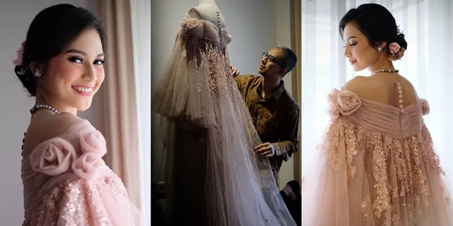 10 Potret Detail Gaun Pengantin Indah Permatasari Istri Arie Kriting, Terinspirasi Baju Bodo - Padukan Unsur Tradisional dan Modern